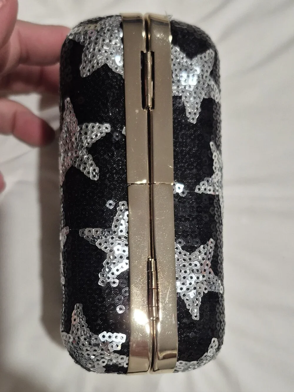 ASOS Black Clutch Bag with Gold Frame
